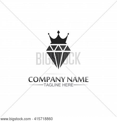 Crown Logo Template Vector Icon Illustration Design, Vector Icon Crown, King, Queen, Logo Design For