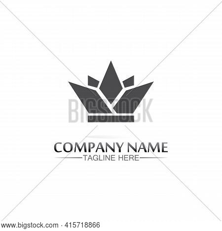 Crown Logo Template Vector Icon Illustration Design, Vector Icon Crown, King, Queen, Logo Design For