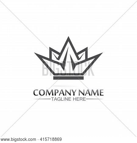 Crown Logo Template Vector Icon Illustration Design, Vector Icon Crown, King, Queen, Logo Design For