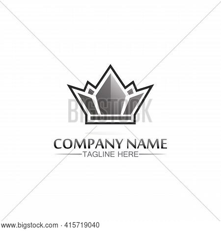 Crown Logo Template Vector Icon Illustration Design, Vector Icon Crown, King, Queen, Logo Design For