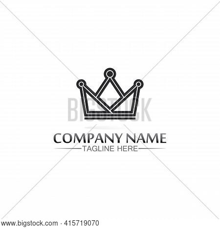 Crown Logo Template Vector Icon Illustration Design, Vector Icon Crown, King, Queen, Logo Design For