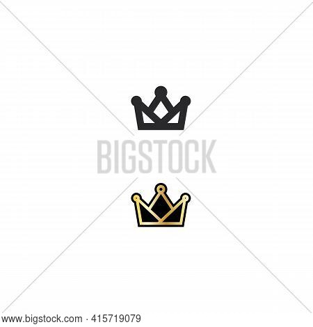 Crown Logo Template Vector Icon Illustration Design, Vector Icon Crown, King, Queen, Logo Design For