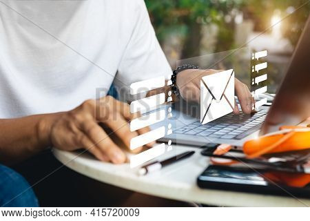 Marketing And Business Ideas Through Email, Email Or Newsletter. Easy To Send And Receive Informatio
