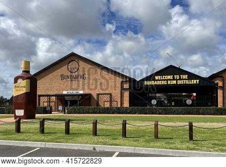 Bundaberg, Australia - March 1, 2021: Facade Of The Rum Distillery Which Commenced Operations In 188