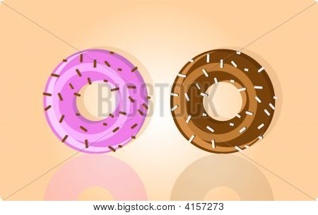 Ilustração em vetor de dois Donuts
