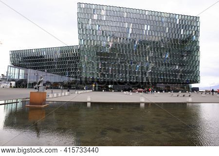 Reykjavik / Iceland - August 15, 2017: The Harpa Concert Hall And Conference Center, Reykjavik, Icel