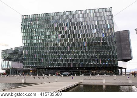 Reykjavik / Iceland - August 15, 2017: The Harpa Concert Hall And Conference Center, Reykjavik, Icel