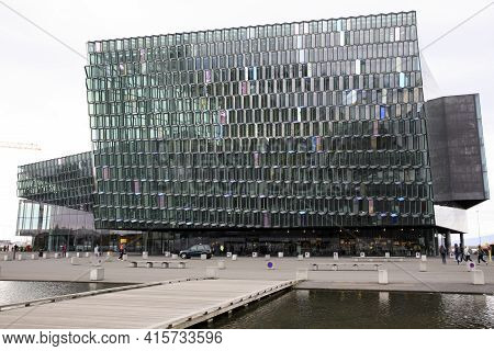 Reykjavik / Iceland - August 15, 2017: The Harpa Concert Hall And Conference Center, Reykjavik, Icel