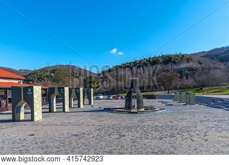 Abrau-durso, Russia - March 2, 2021: The Abrau-durso Wine Tourism Center In Russia. Champagne And Sp