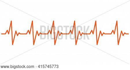 Heart Beat Ekg Cardiogram Line Pulse Icon. Electrocardiogram Heart Beat Ecg Rate Monitor