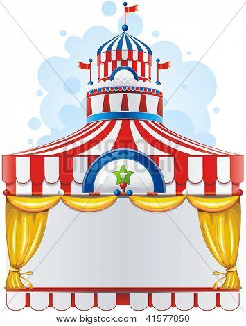 Fondo de circo con espacio para texto. Ilustración del vector de decoración.