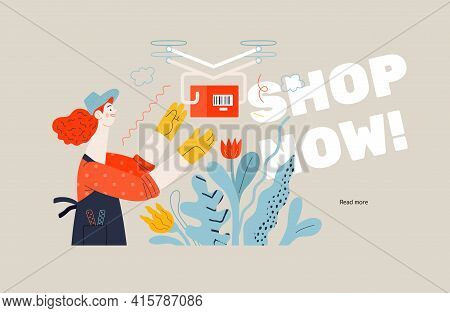 Discounts, Sale, Promotion, Web Template. Flat Vector