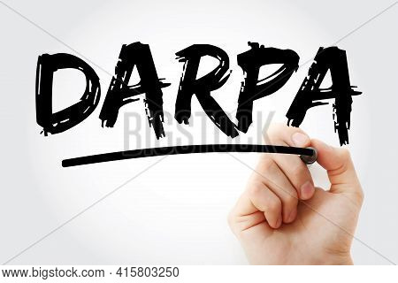 Darpa - Defense Advanced Research Projects Agency Acronym With Marker, Concept Background