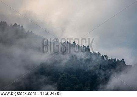 Zilkale Castle In At The Firtina Valley Near Rize, Turkey.
