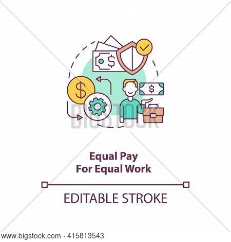 Equal Pay For Equal Work Concept Icon. Fair Labour For Immigrants. Legal Protection. Migrant Worker 