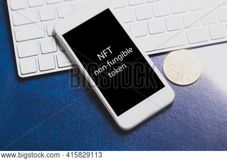 Crypto Art Concept. Blockchain Called Nfts. Digital Collectibles For Cryptocurrencies. Non-fungible
