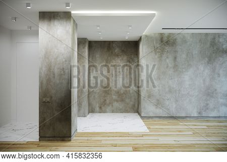 Moving House, Apartment Interior. 3d Rendering Imege