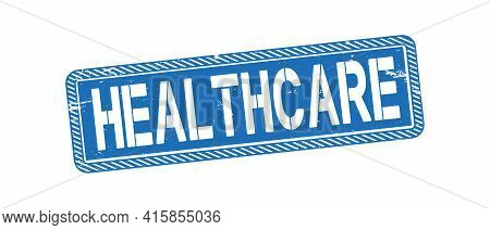 Orange Helathcare Medicare Universal Healthcare Campaign Stamp Flat Vector Label For Print And Websi