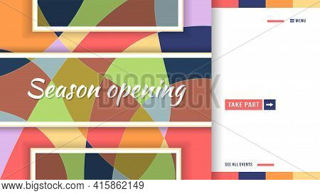 Abstract Colorful Glass Mosaic Background Web Page Template Design