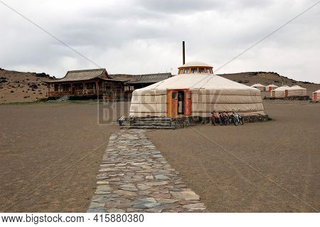 Monadic style Ger Lodge in the Gobi Desert, Mongolia