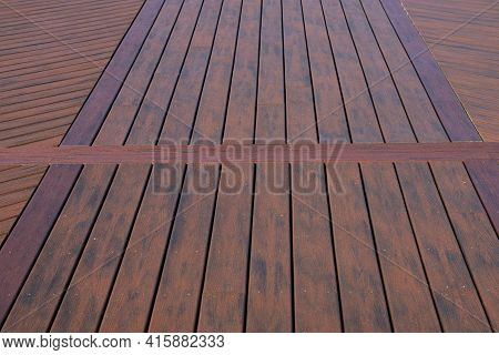 Wooden Sidewalk Near The Ocean Plank Clen