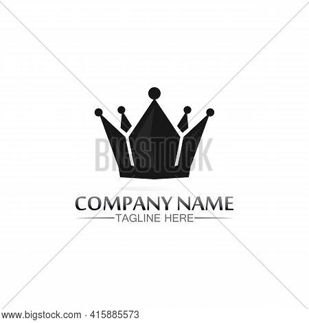 Crown Logo King Logo Queen Logo, Princess, Template Vector Icon Illustration Design Imperial, Royal,