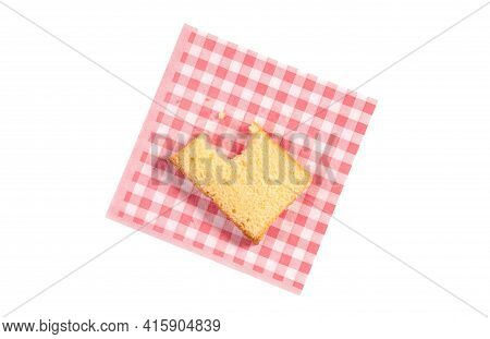 Traditional Homemade Sliced Buttercake, Isolated On A White Background