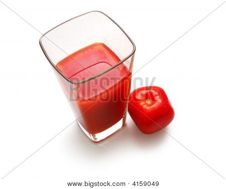 사각 유리 Suare 토마토 주스와