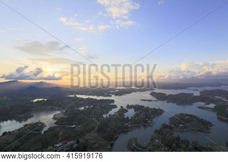 Lakes And Islands At Guatape In Antioquia, Colombia