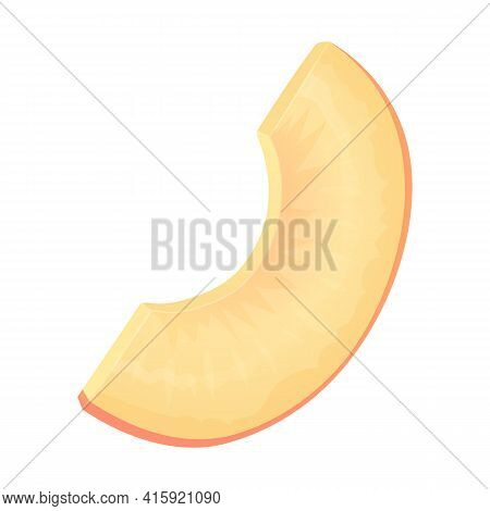 Slice Peach Fruit. Can Be Used For Healthy Diet, Harvest Natural Eco Food Concept. Stock Vector Illu