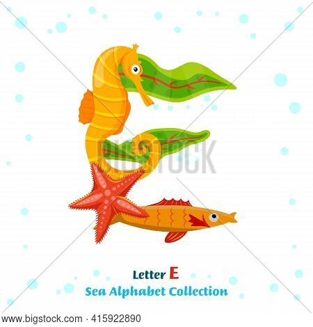 Unique Character Made From Fish, Seaweed, Corals, Sea Inhabitants