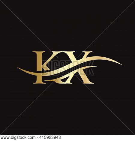 Kx Letter Linked Logo For Business And Company Identity. Initial Letter Kx Logo Vector Template.