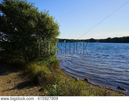 Typical Beautiful Natural Danish Coastline Beach Landscape In The Summer Fyn Funen Denmark