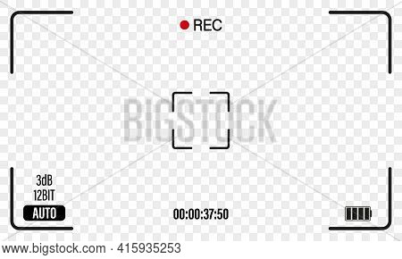 Focus Of Camera Viewfinder. Focusing Screen Of The Camera. Interface Viewfinder With Digital Camera 