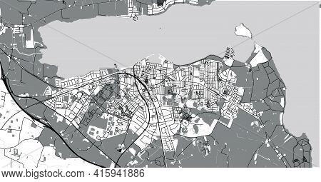 Urban Vector City Map Of Holbaek, Denmark
