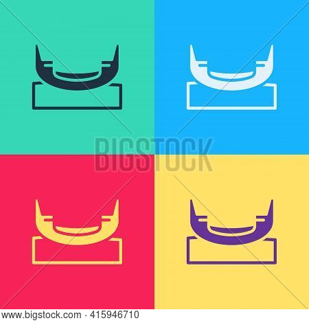 Pop Art Boat Swing Icon Isolated On Color Background. Childrens Entertainment Playground. Attraction