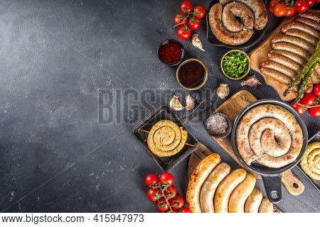 Assortment Different Fried Sausages