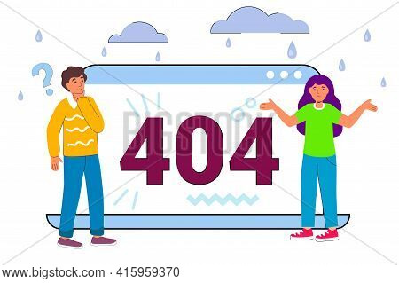 404 Error Page Not Found Concept Illustration Of People Using Laptops Having Problems With Website W