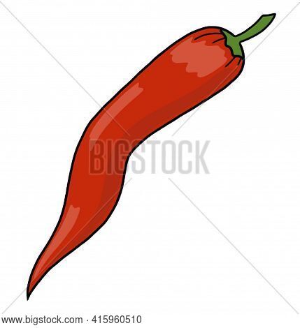 A Vivid Illustration Of A Red Hot Pepper