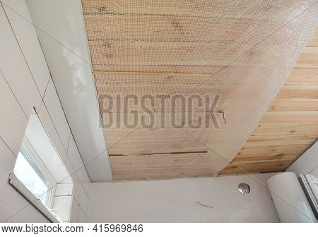 Bathroom Renovation: Installing Pvc Ceiling Cladding, Plastic Ceiling Panels Over A Vapor Barrier Me
