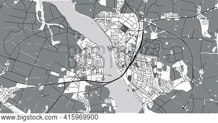 Urban Vector City Map Of Nykobing Falster, Denmark