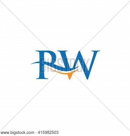 Water Wave Pw Logo Vector. Swoosh Letter Pw Logo Design For Business And Company Identity.