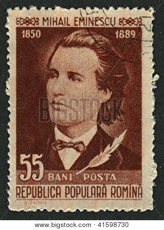 โรมาเนีย - เซอร์กา 1958: ไปรษณีย์ทุ่มเท Mihai Eminescu (1885-จาก 1889), กวีโรมาเนีย นวนิยาย