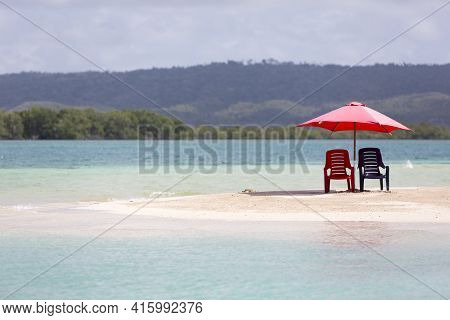 Sunning Tropical Beach In Morrocoy National Park, Venezuela