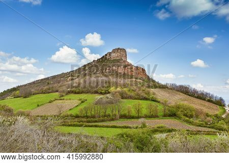 Rock Of Solutre (french: Roche De Solutre), Is A Limestone Slope 8 Km West Of Macon, France