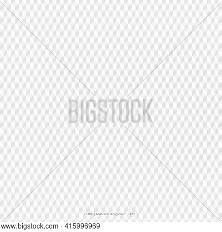 White Cube Geometric Square Background. Abstract Cube Pattern. Vector Illustration