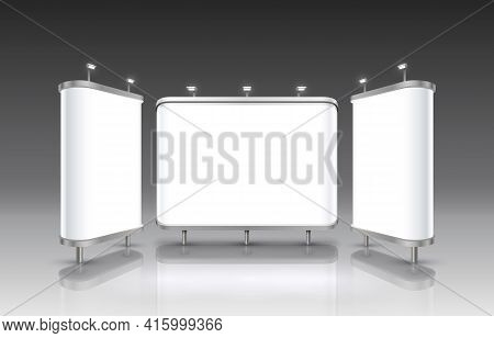 Scene Presentations Board, Table White Display. Vector