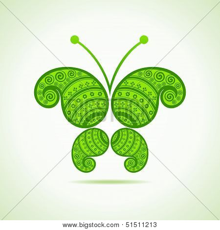 Green decorative butterfly