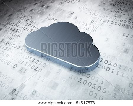 Networking concept: Silver Cloud on digital background