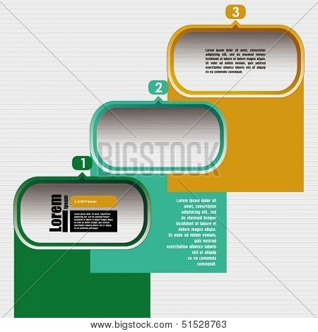 text box vector / frame vector / colorful cubes with arrows and place for your text